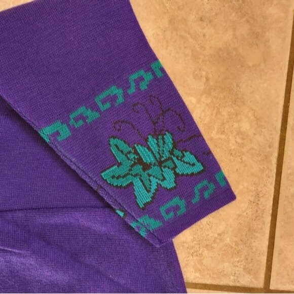 Vintage Purple Floral Tunic Sweater Cottagecore Academia 90s 1990s Knit … - Picture 6 of 10